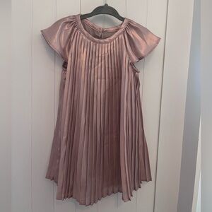 BabyGAP Pleated Satin Flutter Sleeve Dress - Dusty Rose